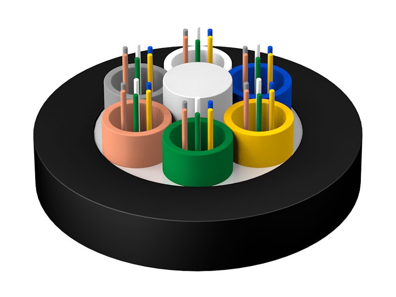 Cabo óptico retardante de chama não blindado com núcleo reforçado não metálico trançado solto GYFTZY